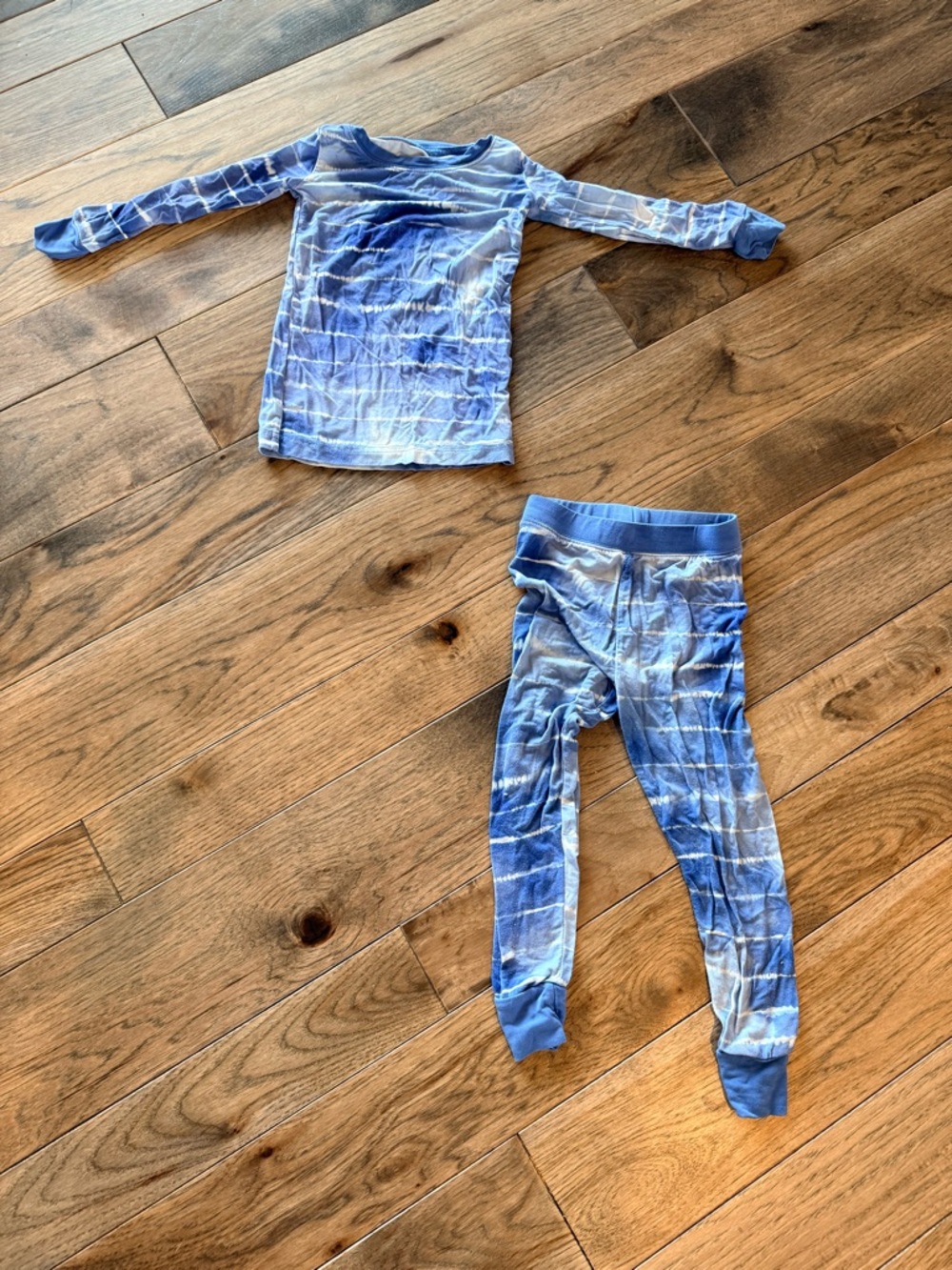 Little Sleepies Blue Watercolor Tie Dye Two Piece Pajama Set